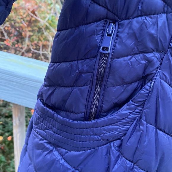 Gran Oriente Navy Blue Quilted Jacket w Scalloped Front Snap/ Zipper Size XL - Picture 7 of 12